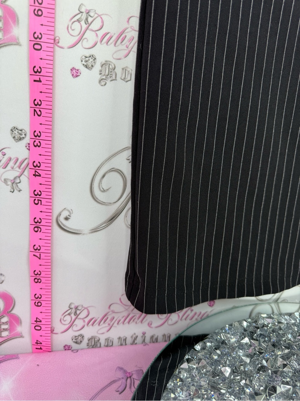 Garage skirt vintage Y2k long Black Pinstripe Drawstring Maxi Skirt rare - Picture 3 of 7
